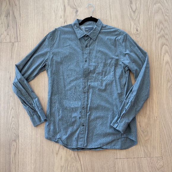 Vince - Grey - Slim fit button down shirt - Size L - Picture 1 of 6
